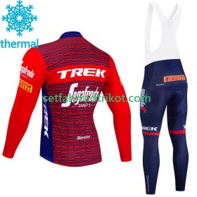 Trek-Segafredo Radbekleidung Radtrikot Langarm + Lang Trägerhose Winter Thermal Fleece 2023 N002